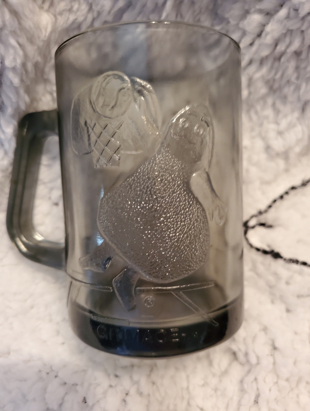Vintage 1970’s McDonalds drinking glass mug cup Grimace Basketball - Collectible